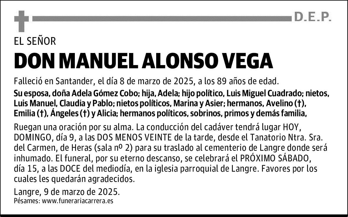 DON MANUEL ALONSO VEGA