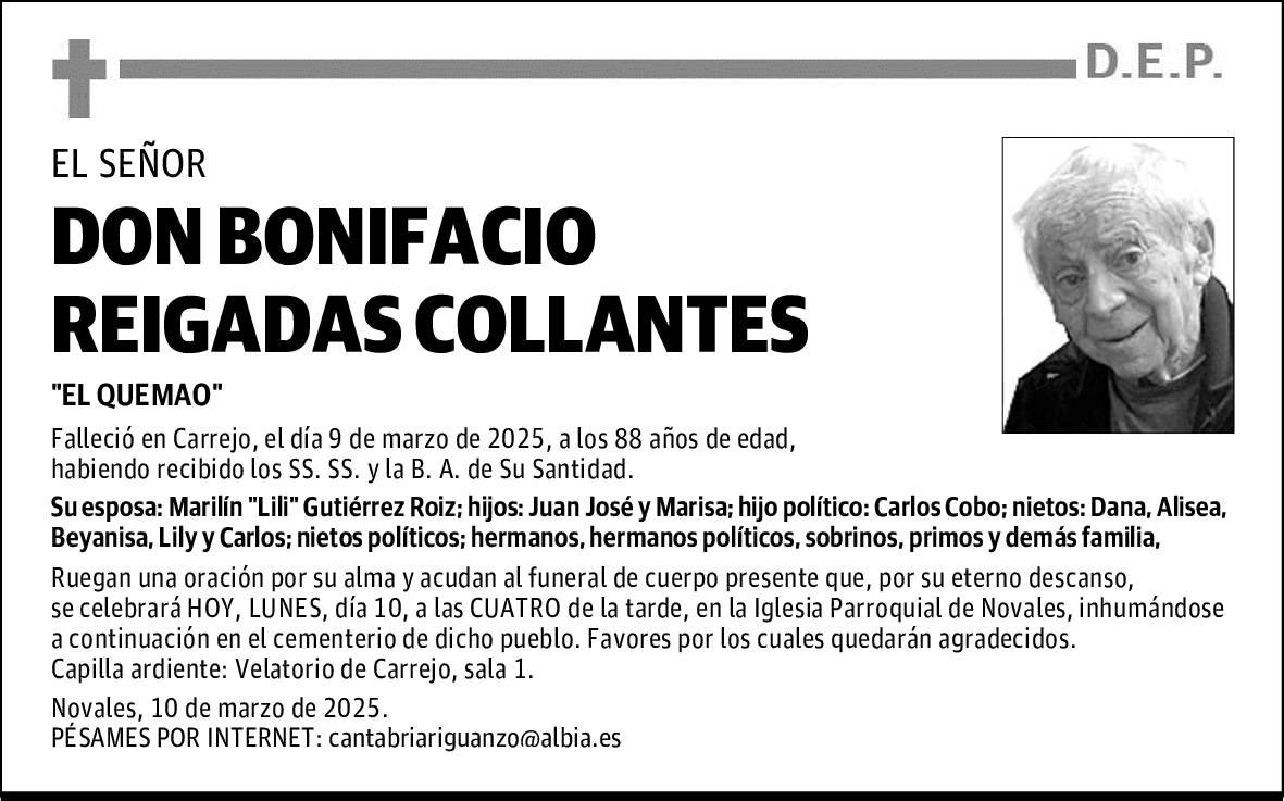 DON BONIFACIO REIGADAS COLLANTES