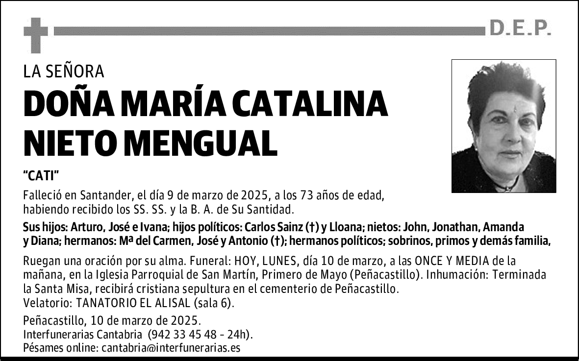 DOÑA MARÍA CATALINA NIETO MENGUAL