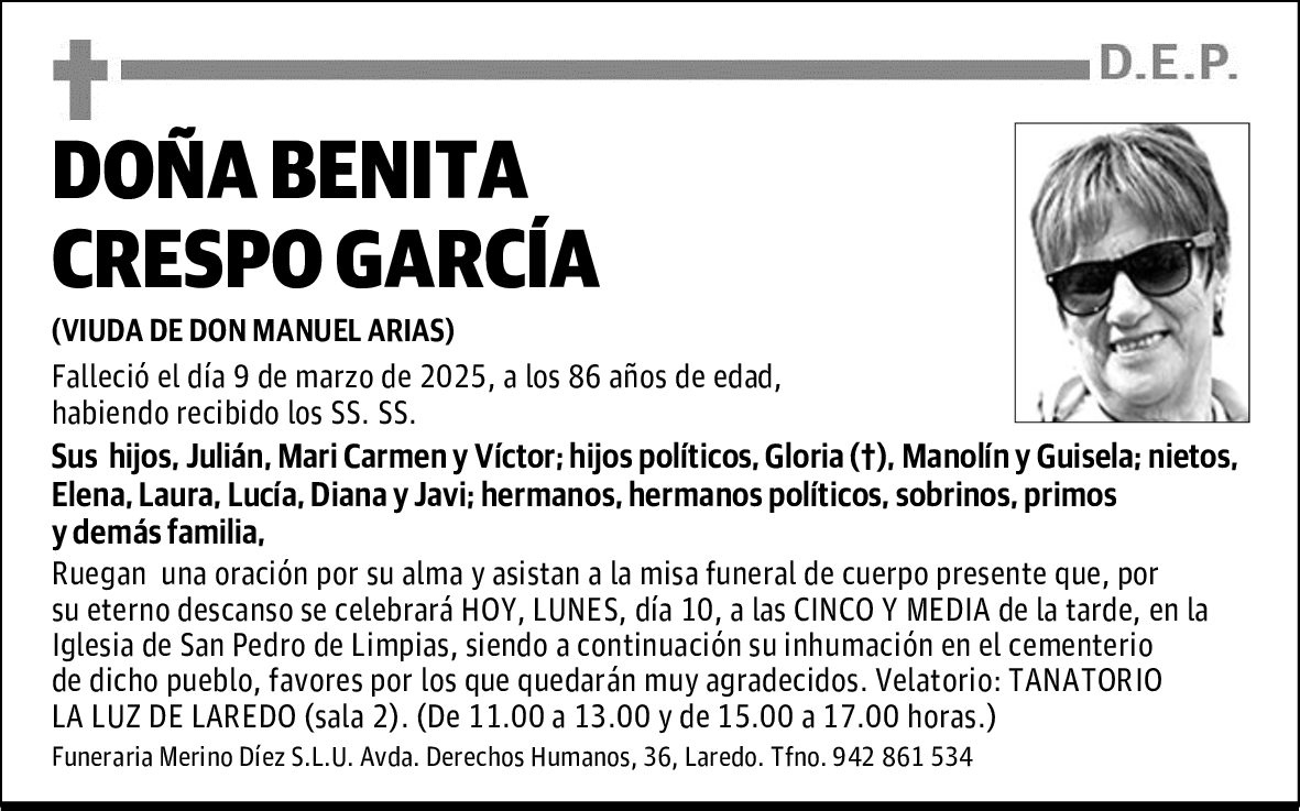 DOÑA BENITA CRESPO GARCÍA