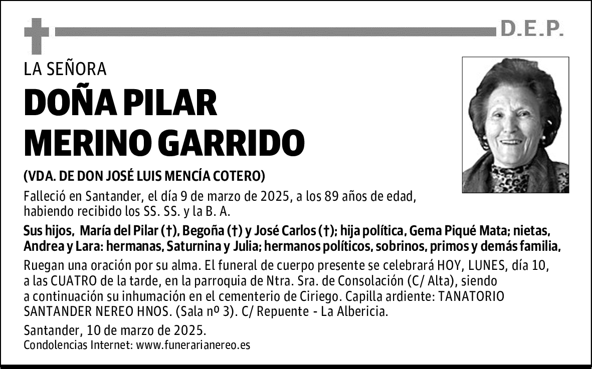 DOÑA PILAR MERINO GARRIDO