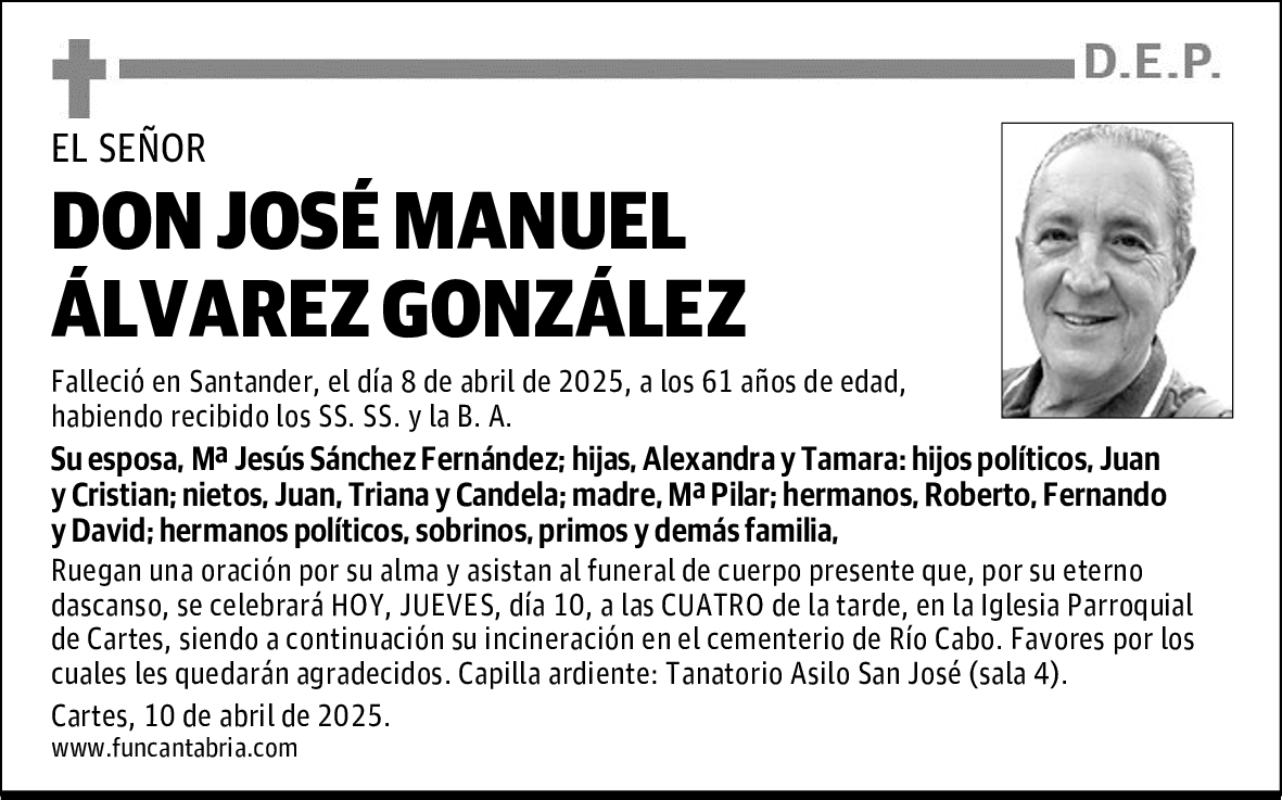 DON JOSÉ MANUEL ÁLVAREZ GONZÁLEZ