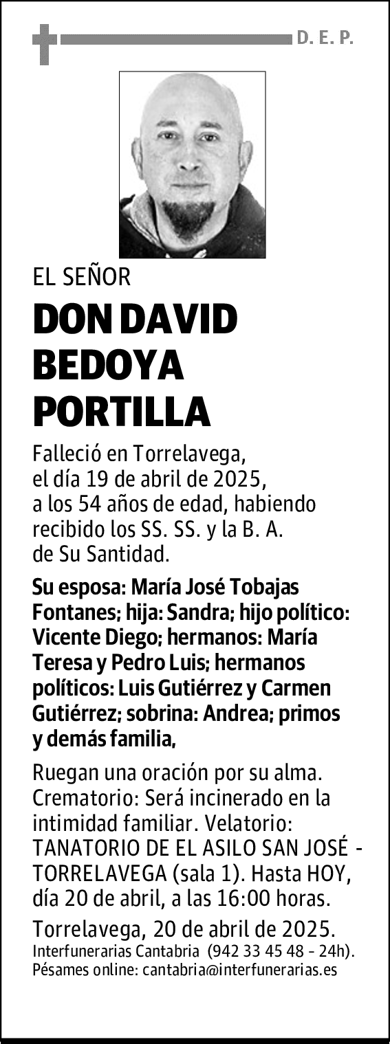 DON DAVID BEDOYA PORTILLA