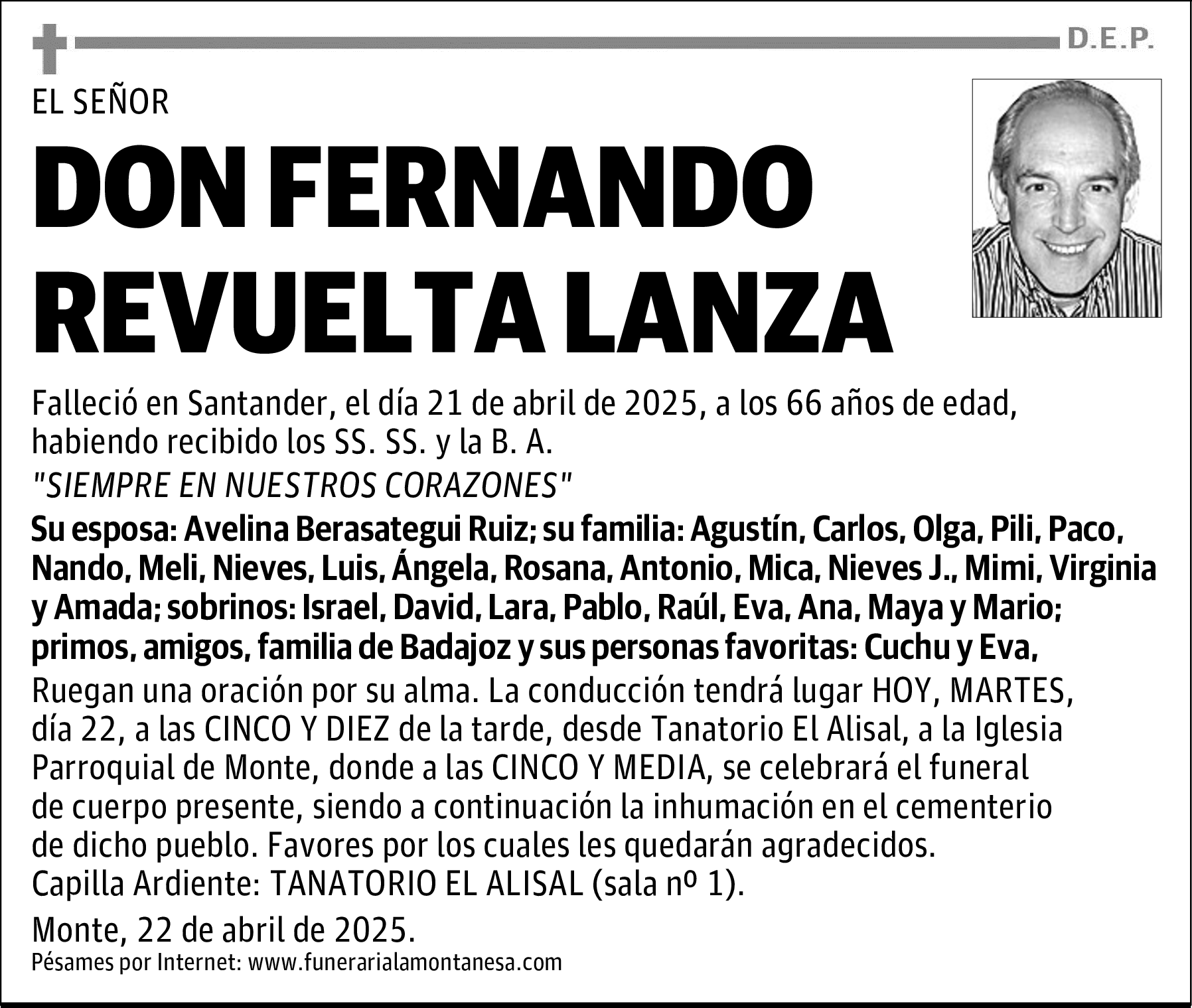 DON FERNANDO REVUELTA LANZA