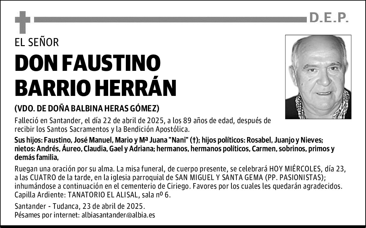 DON FAUSTINO BARRIO HERRÁN