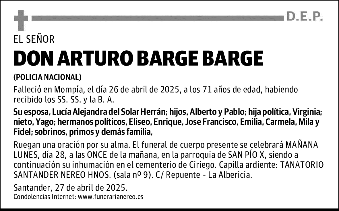 DON ARTURO BARGE BARGE