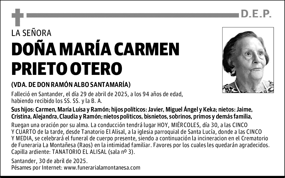 DOÑA MARÍA CARMEN PRIETO OTERO