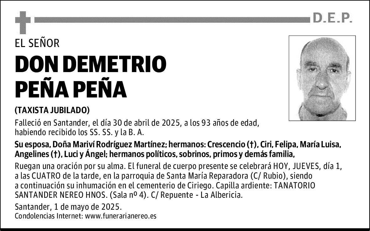 DON DEMETRIO PEÑA PEÑA