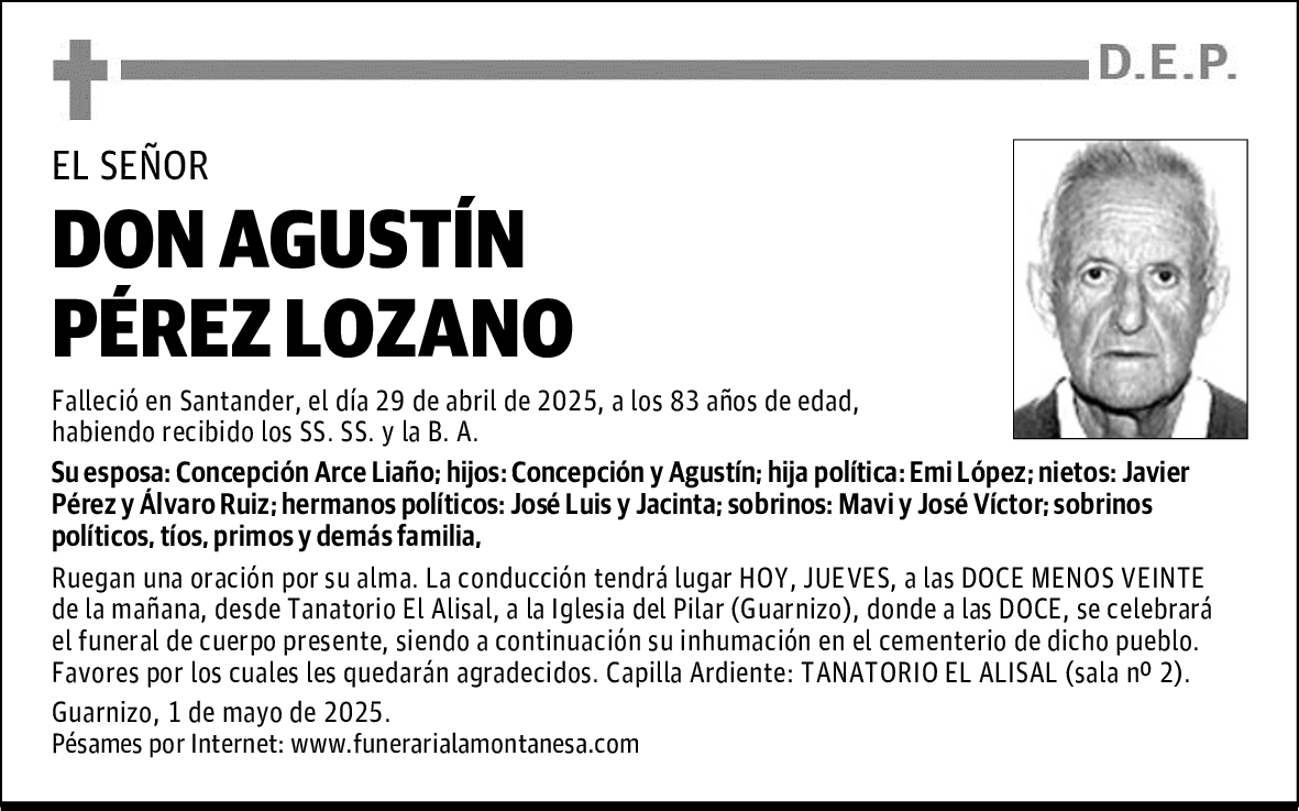 DON AGUSTÍN PÉREZ LOZANO
