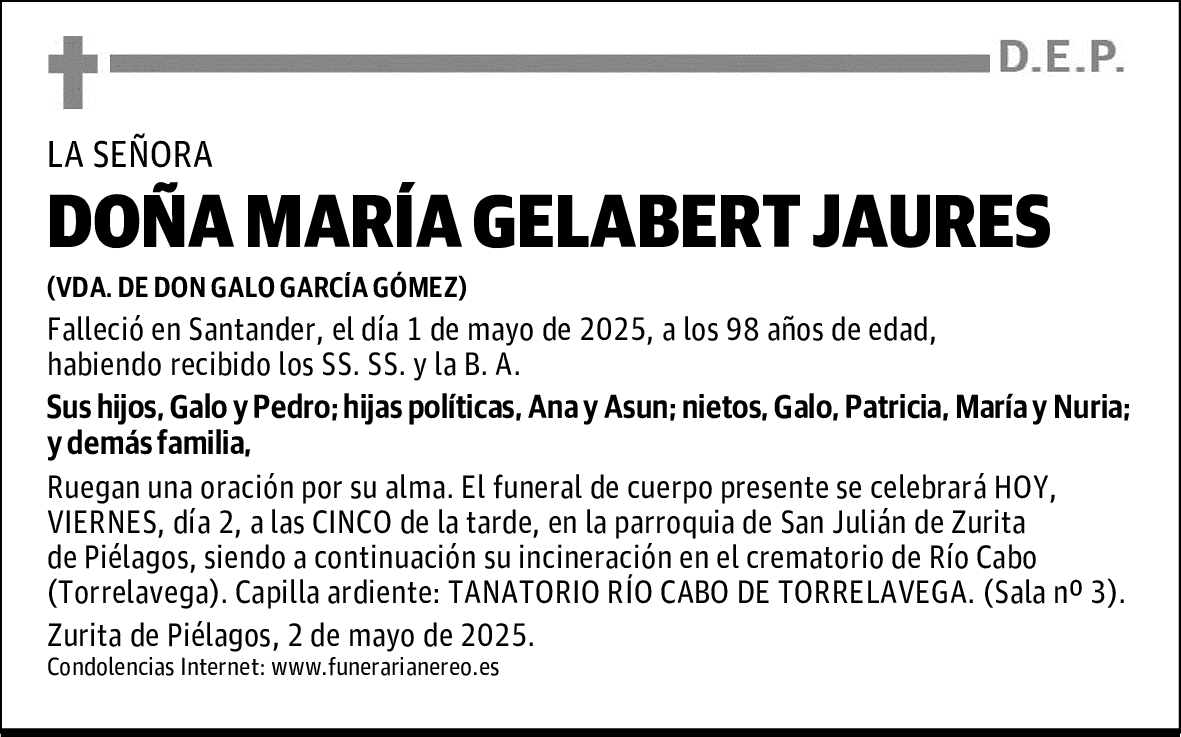 DOÑA MARÍA GELABERT JAURES