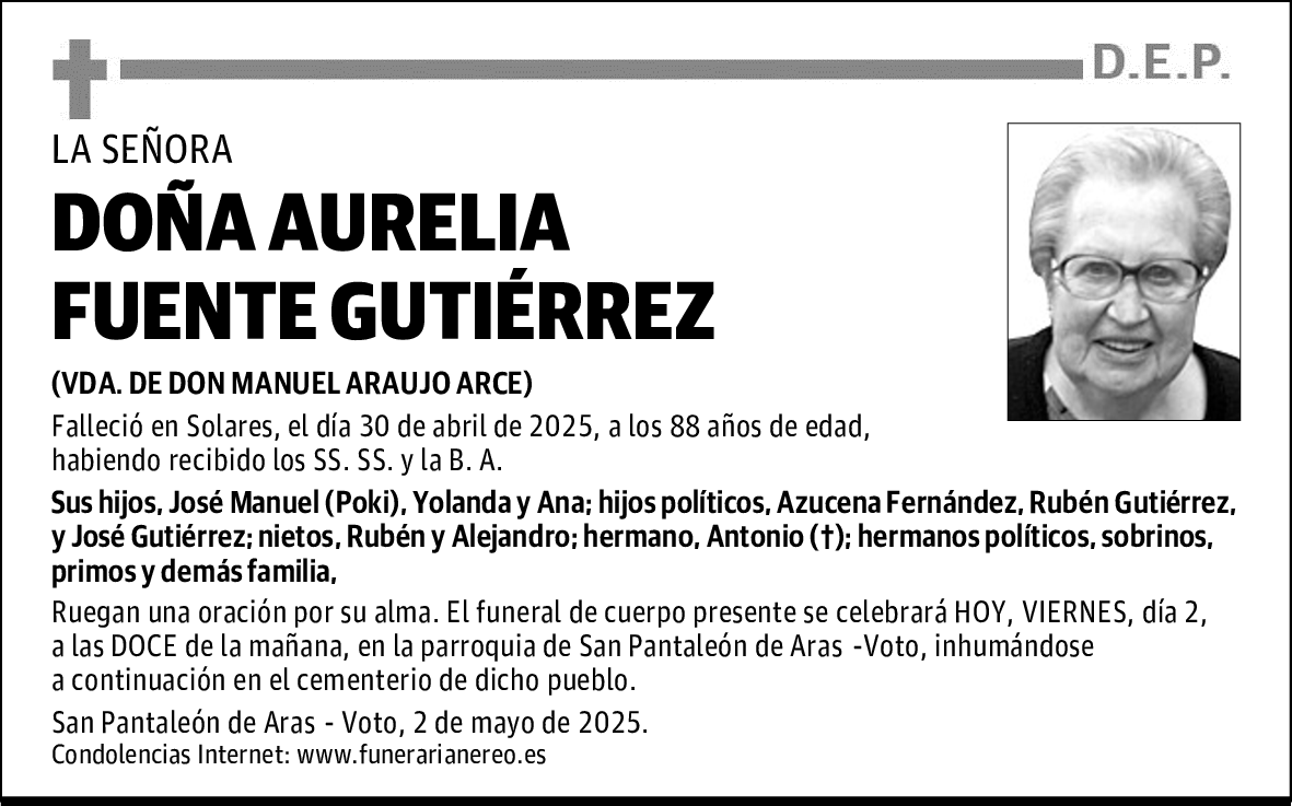 DOÑA AURELIA FUENTE GUTIÉRREZ