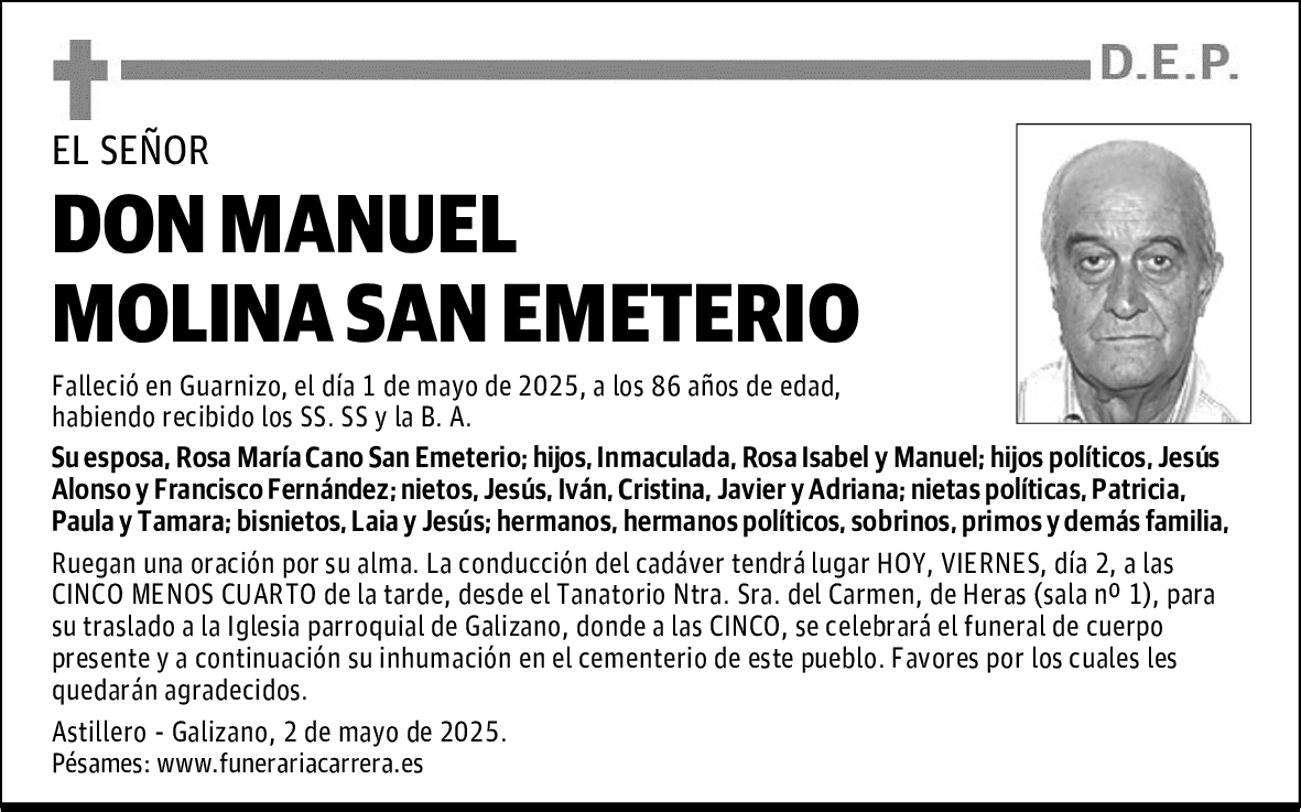 DON MANUEL MOLINA SAN EMETERIO