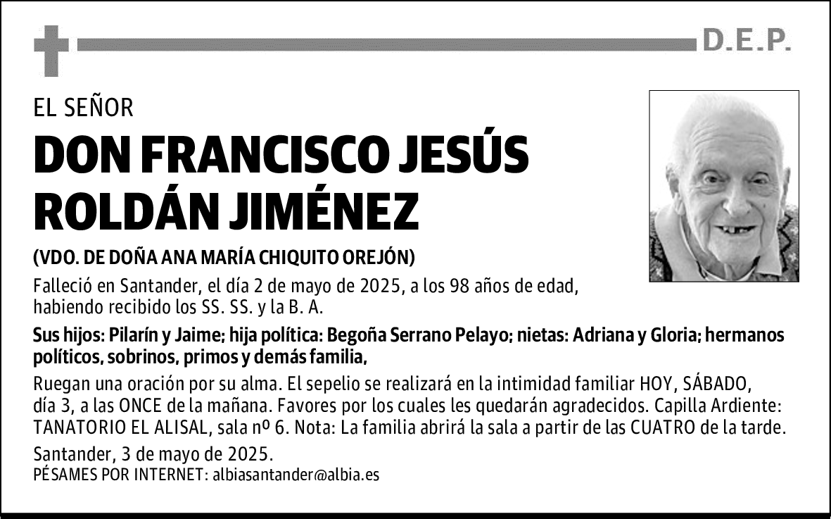 DON FRANCISCO JESÚS ROLDÁN JIMÉNEZ
