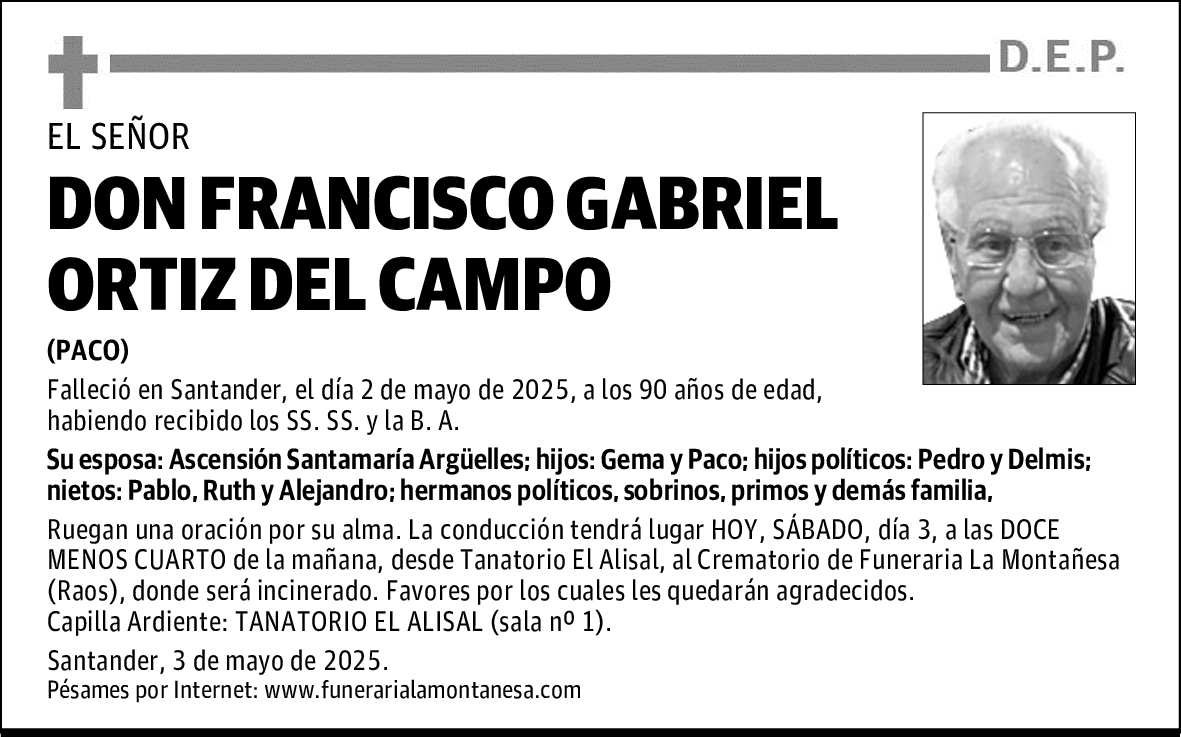 DON FRANCISCO GABRIEL ORTIZ DEL CAMPO