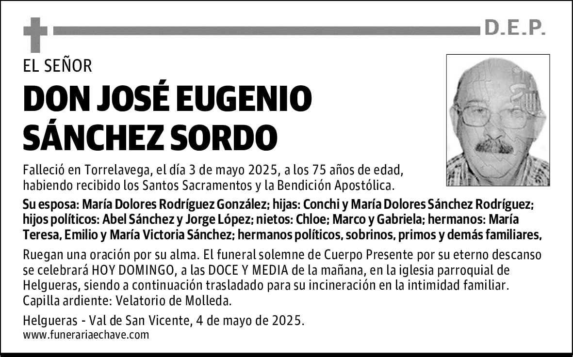 DON JOSÉ EUGENIO SÁNCHEZ SORDO