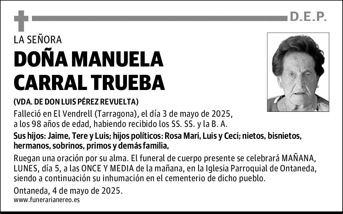 DOÑA MANUELA CARRAL TRUEBA