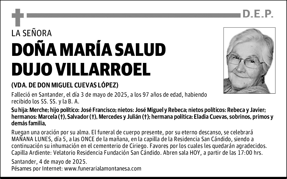DOÑA MARÍA SALUD DUJO VILLARROEL