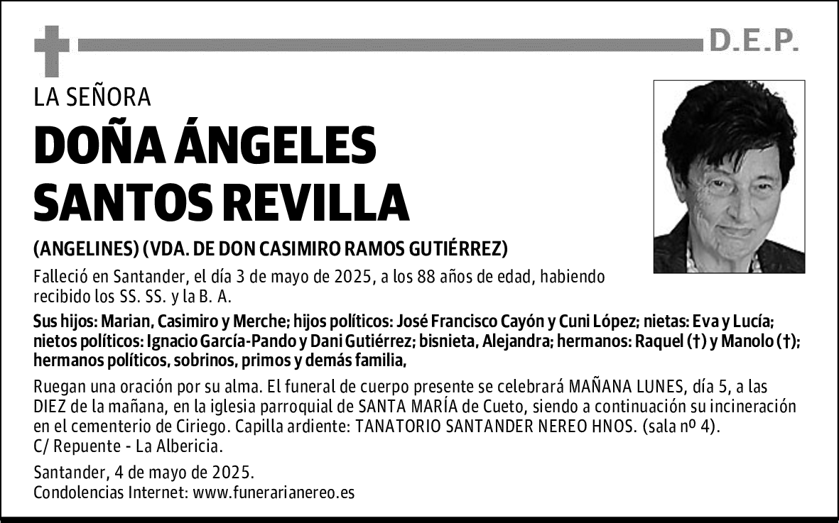 DOÑA ÁNGELES SANTOS REVILLA