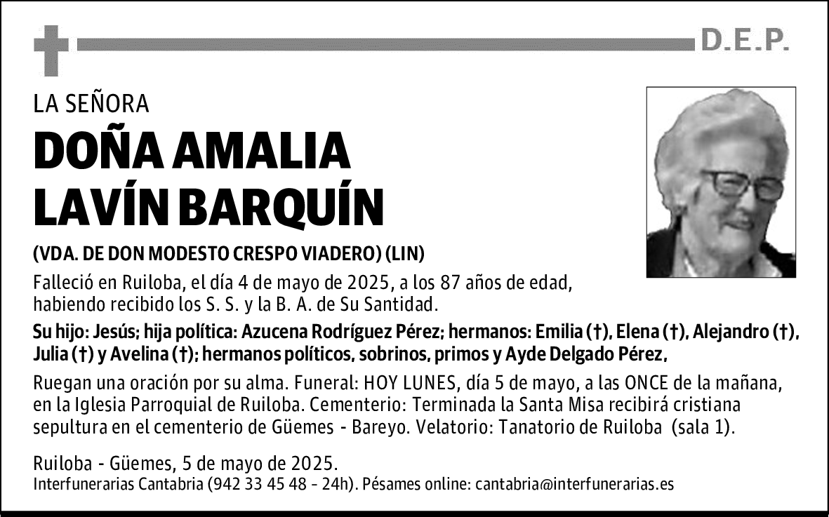 DOÑA AMALIA LAVÍN BARQUÍN
