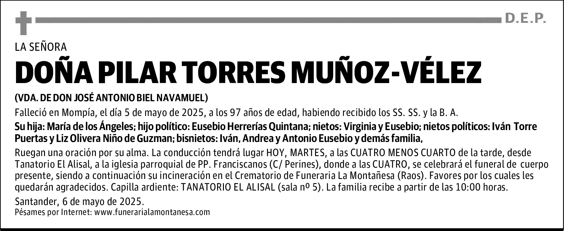 DOÑA PILAR TORRES MUÑOZ-VÉLEZ