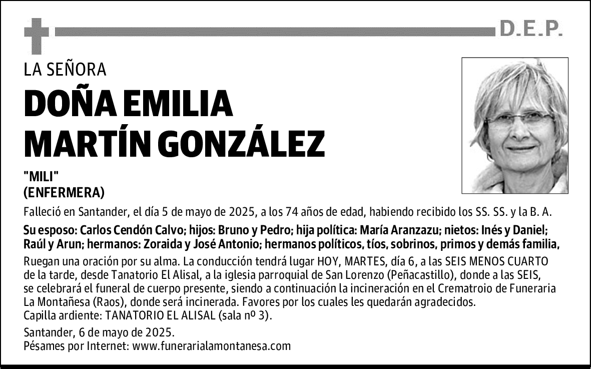 DOÑA EMILIA MARTÍN GONZÁLEZ