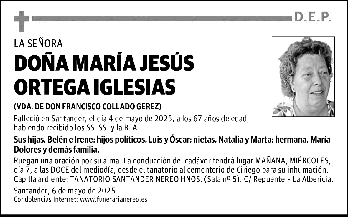 DOÑA MARÍA JESÚS ORTEGA IGLESIAS