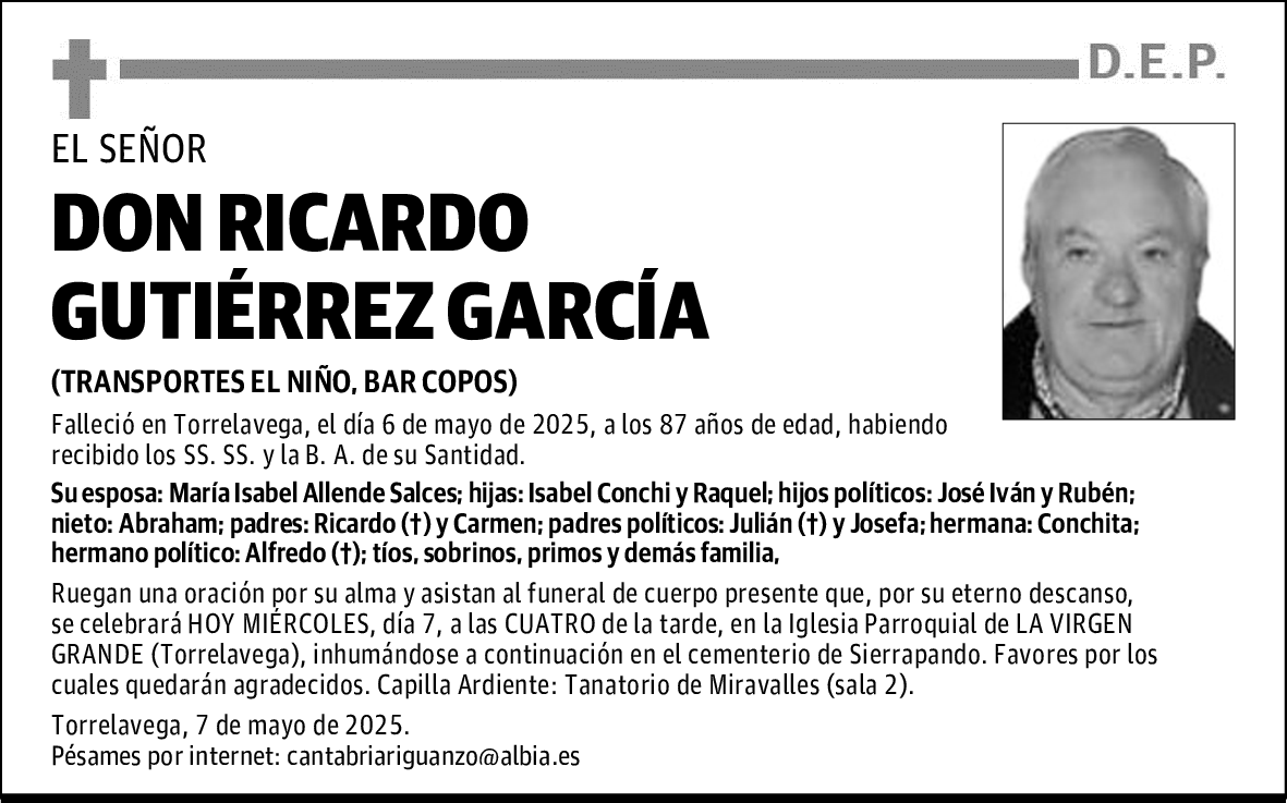 DON RICARDO GUTIÉRREZ GARCÍA