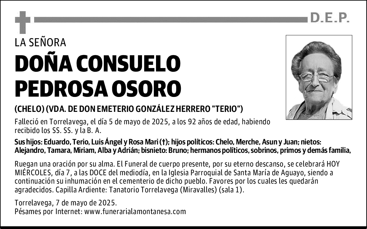 DOÑA CONSUELO PEDROSA OSORO