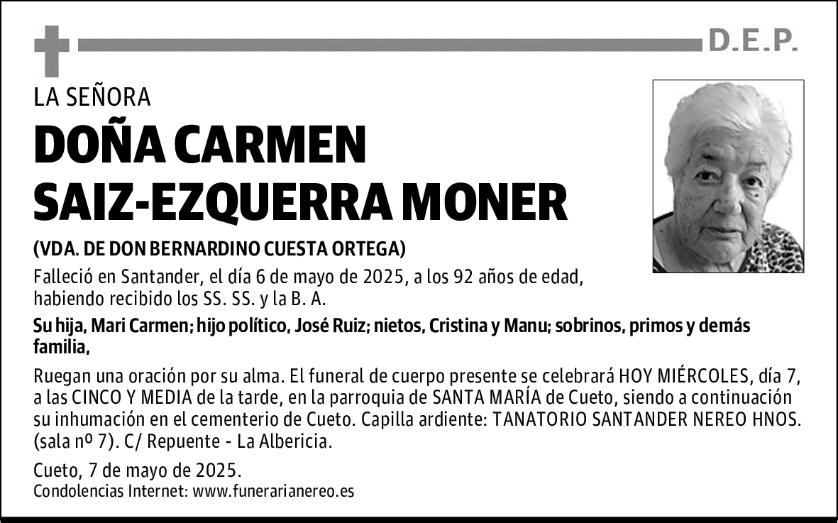 DOÑA CARMEN SAIZ-EZQUERRA MONER