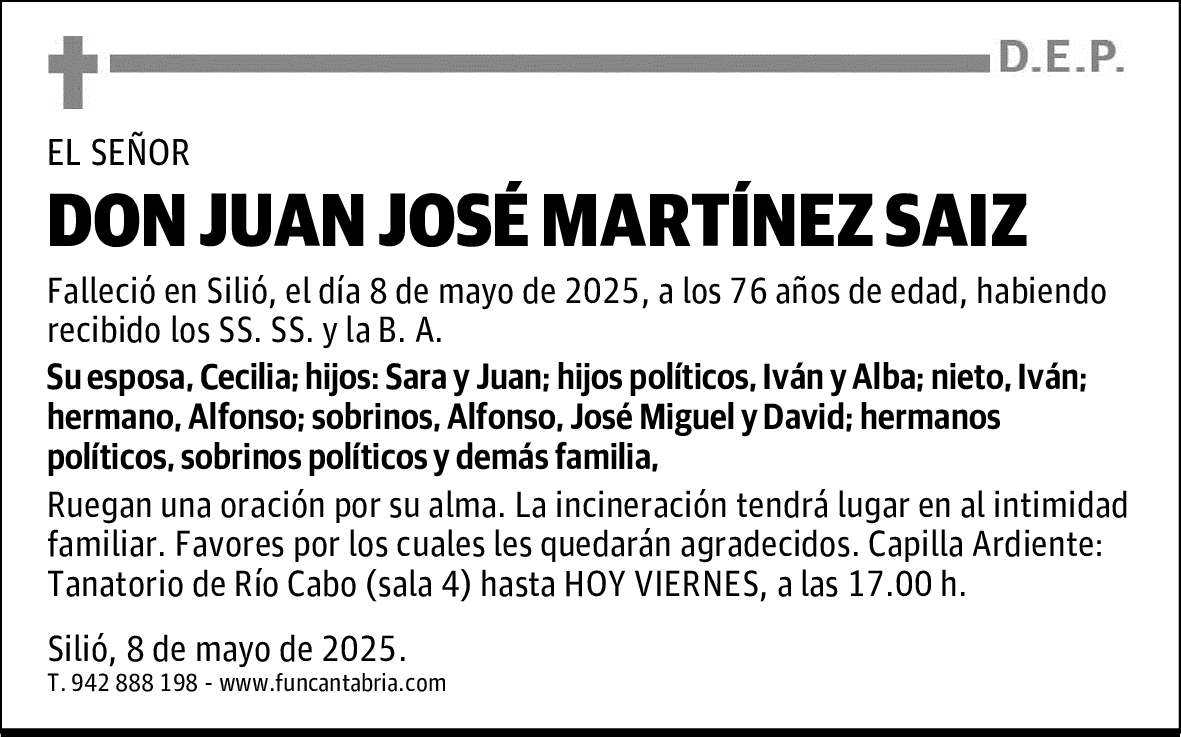 DON JUAN JOSÉ MARTÍNEZ SAIZ
