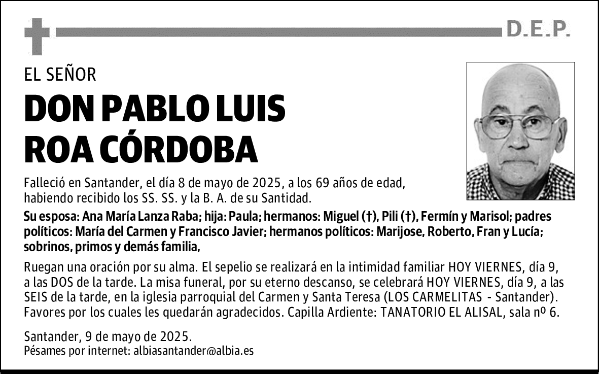 DON PABLO LUIS ROA CÓRDOBA