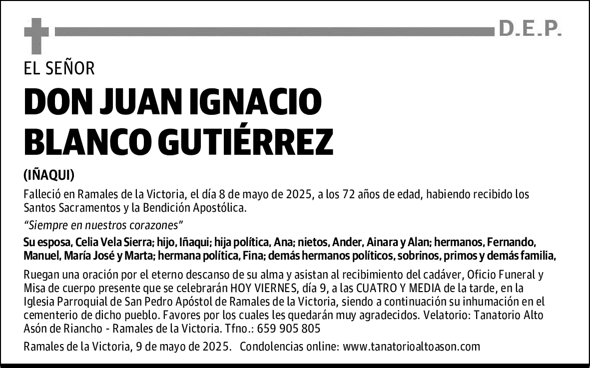 DON JUAN IGNACIO BLANCO GUTIÉRREZ