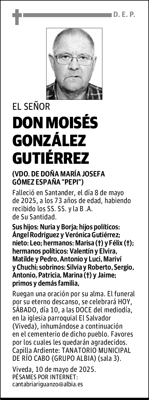 DON MOISÉS GONZÁLEZ GUTIÉRREZ