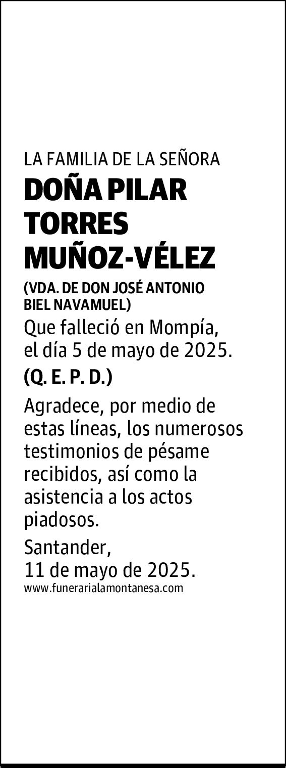 DOÑA PILAR TORRES MUÑOZ-VÉLEZ