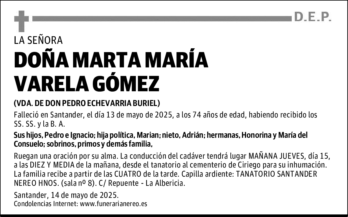 DOÑA MARTA MARÍA VARELA GÓMEZ