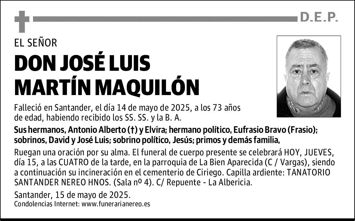 DON JOSÉ LUIS MARTÍN MAQUILÓN