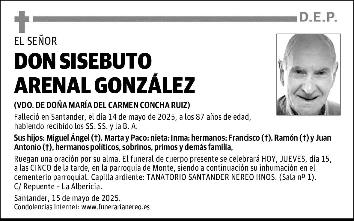 DON SISEBUTO ARENAL GONZÁLEZ