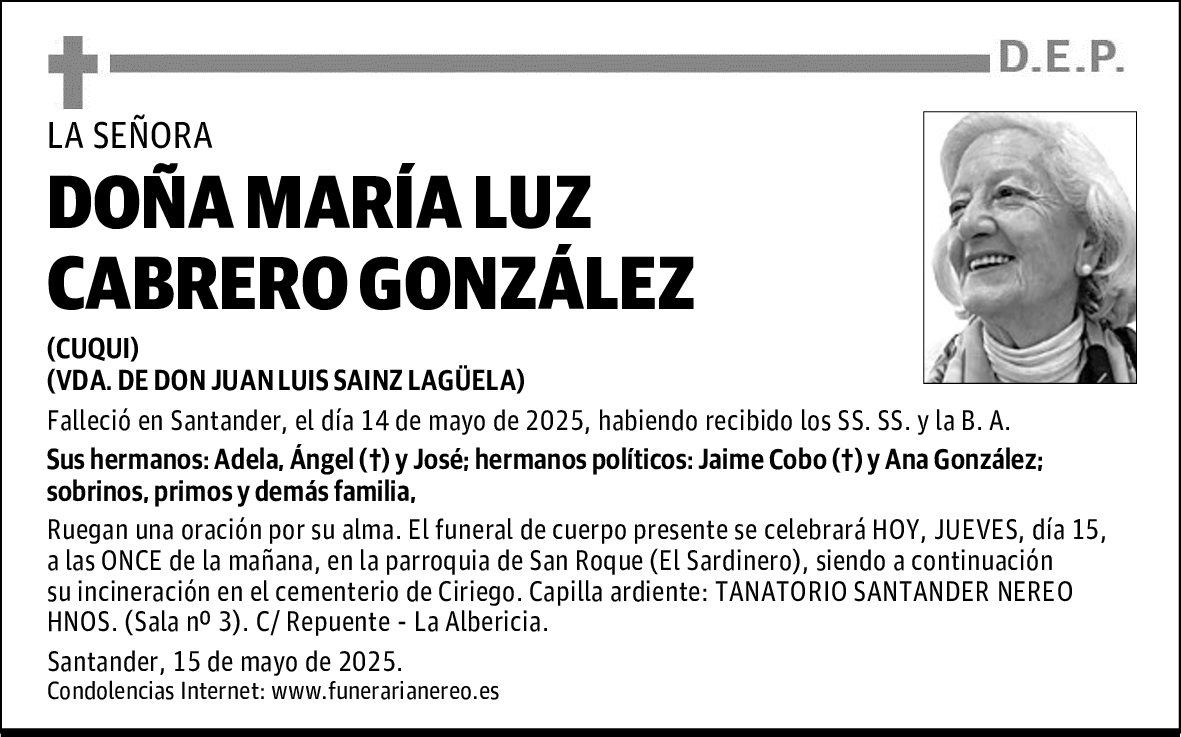 DOÑA MARÍA LUZ CABRERO GONZÁLEZ