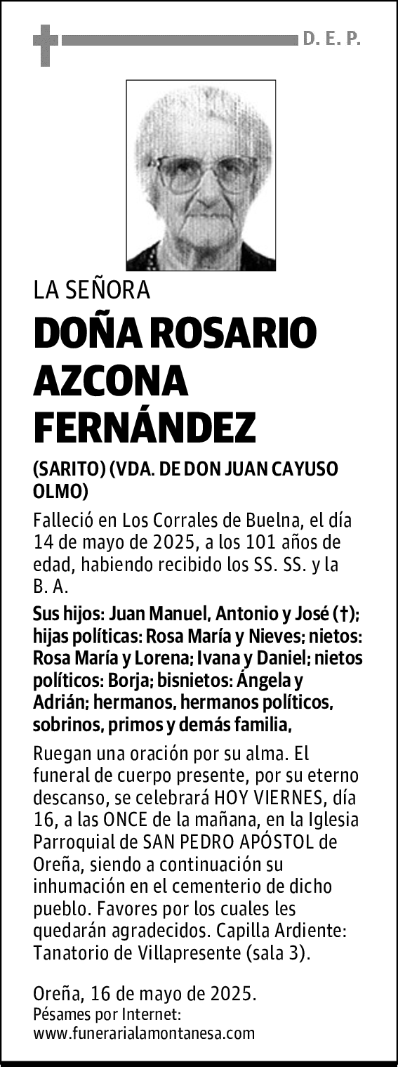 DOÑA ROSARIO AZCONA FERNÁNDEZ