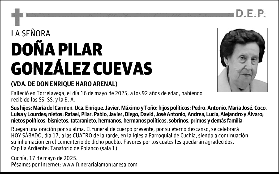 DOÑA PILAR GONZÁLEZ CUEVAS