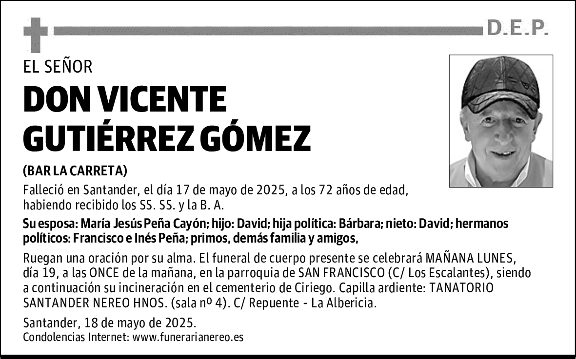 DON VICENTE GUTIÉRREZ GÓMEZ