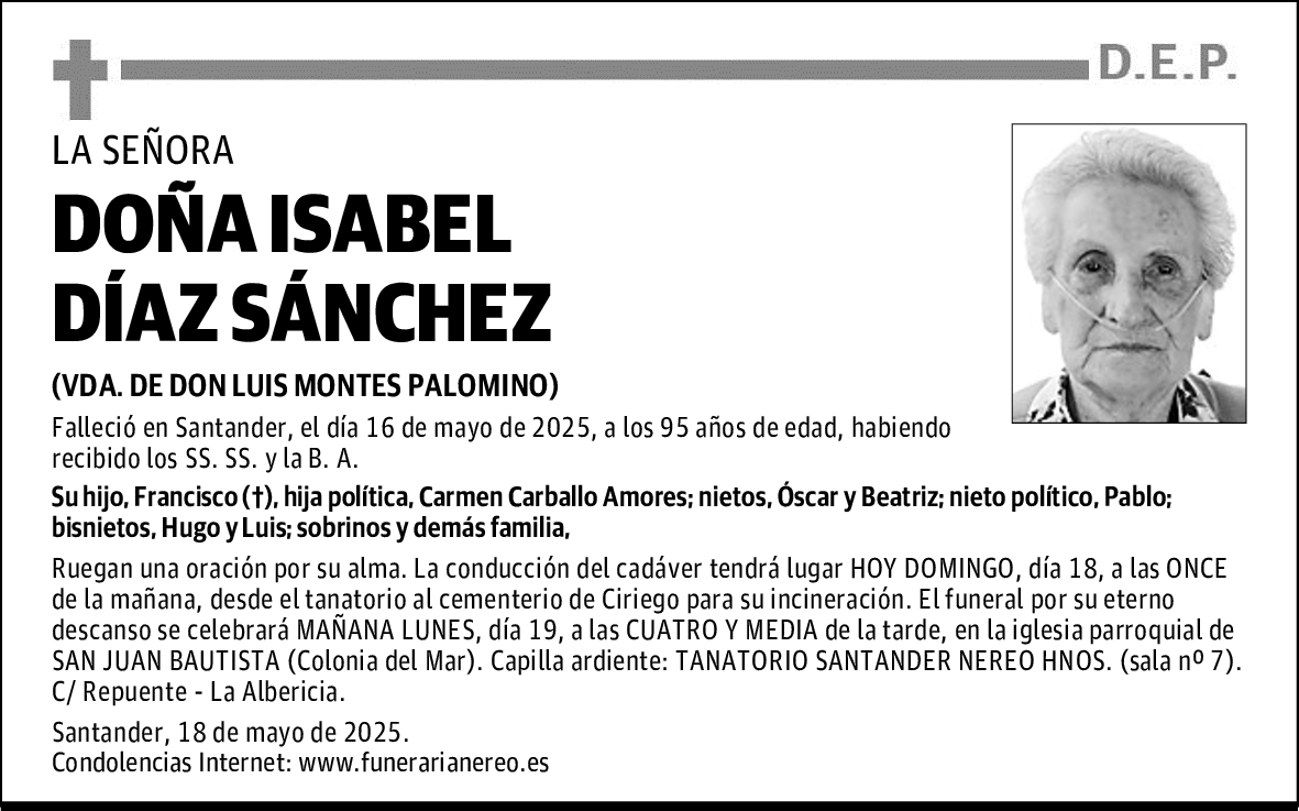 DOÑA ISABEL DÍAZ SÁNCHEZ