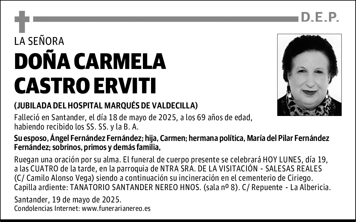 DOÑA CARMELA CASTRO ERVITI