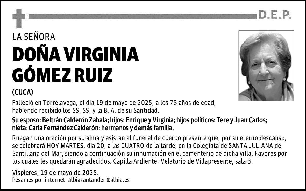 DOÑA VIRGINIA GÓMEZ RUIZ