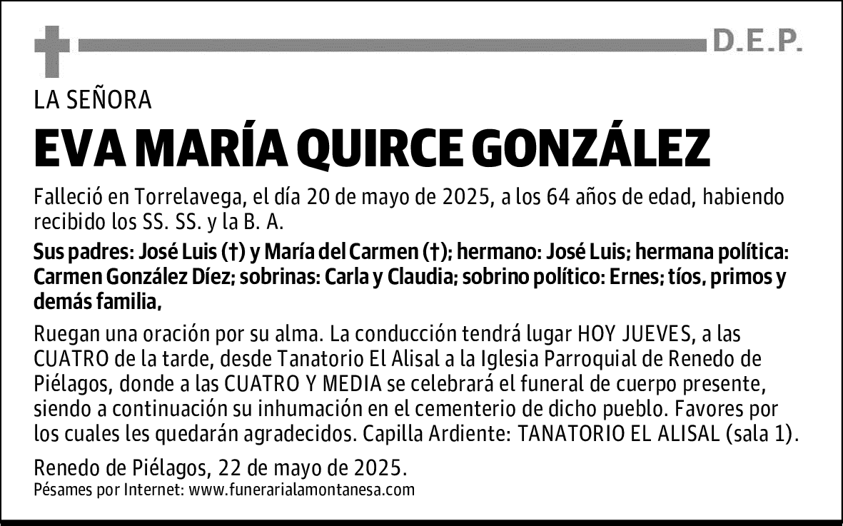 EVA MARÍA QUIRCE GONZÁLEZ
