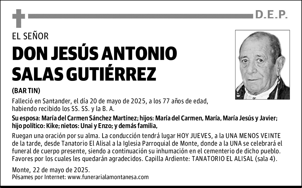 DON JESÚS ANTONIO SALAS GUTIÉRREZ