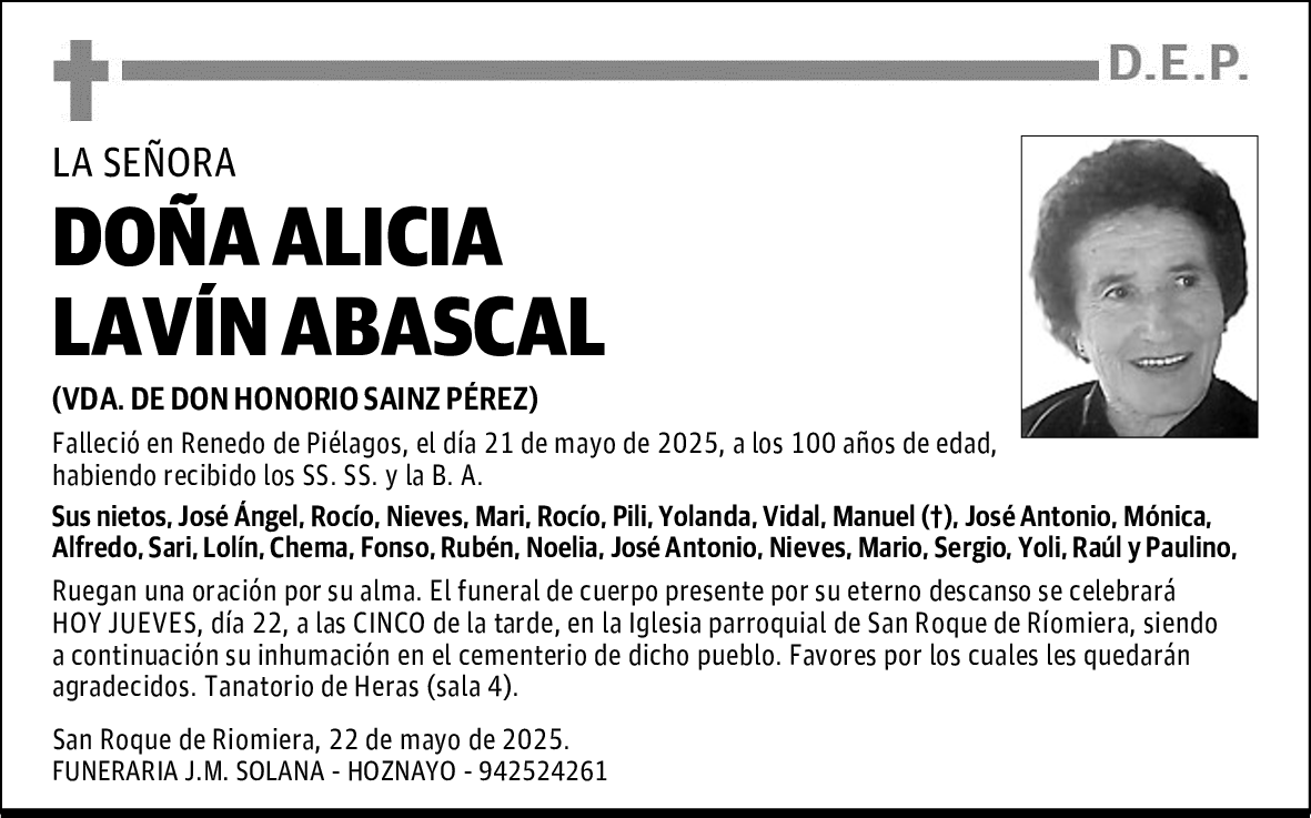 DOÑA ALICIA LAVÍN ABASCAL