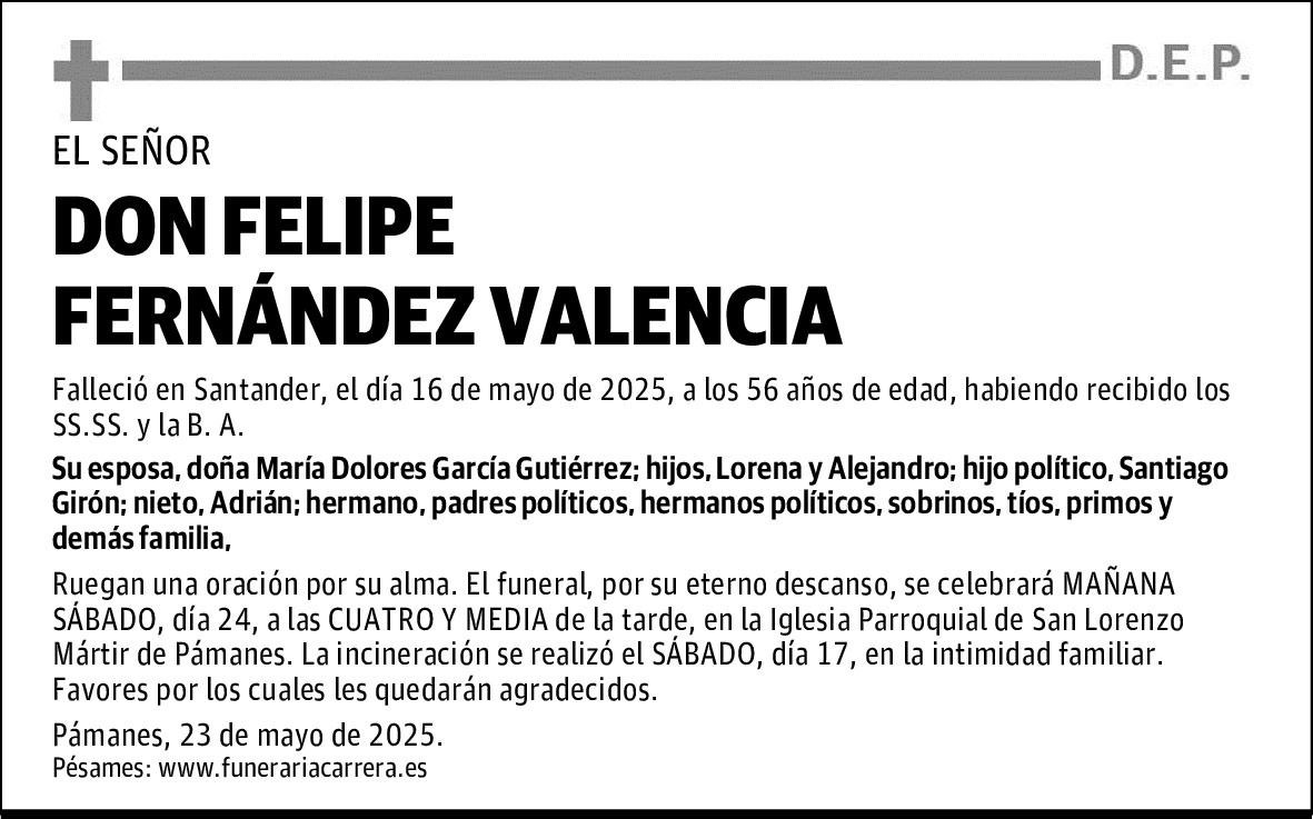 DON FELIPE FERNÁNDEZ VALENCIA