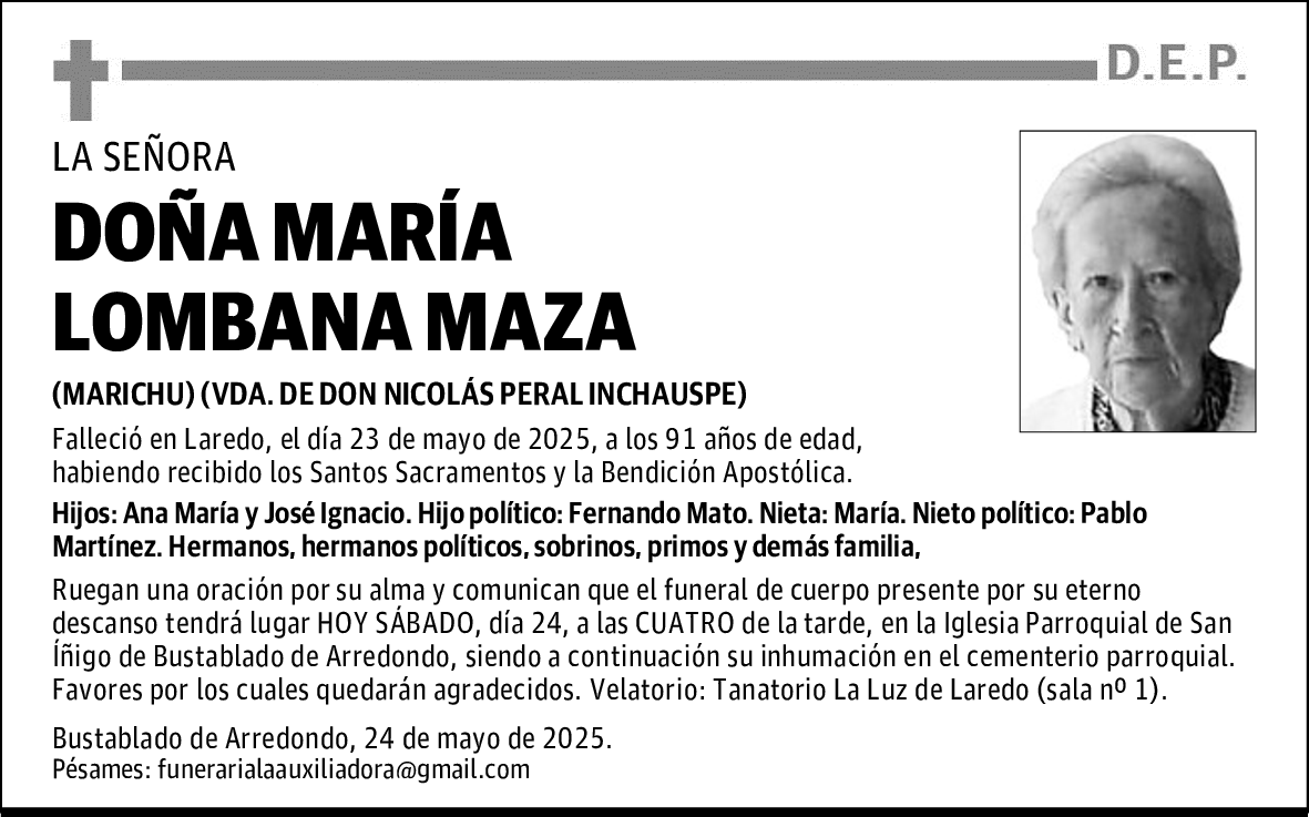 DOÑA MARÍA LOMBANA MAZA