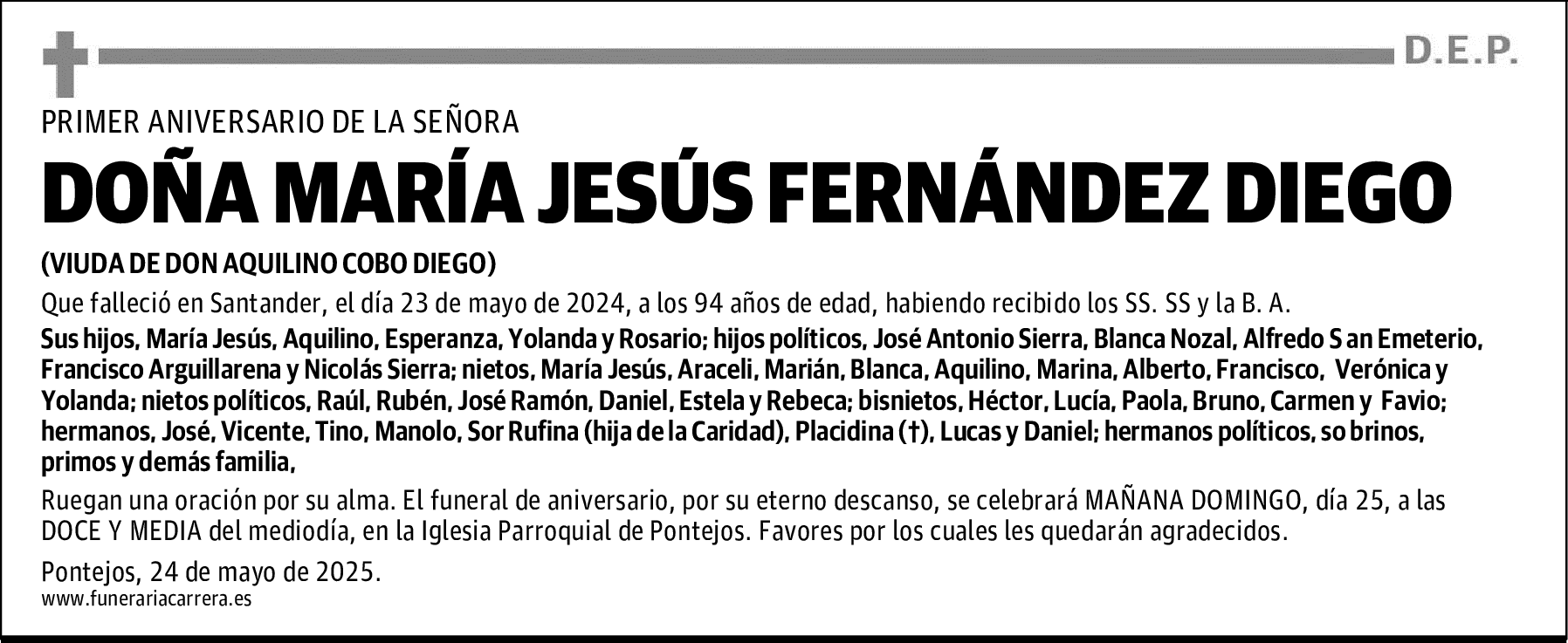 DOÑA MARÍA JESÚS FERNÁNDEZ DIEGO